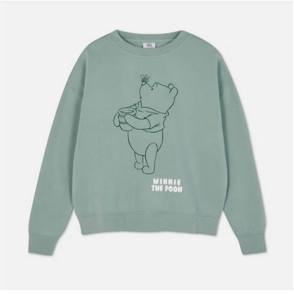 NWT Disney Primark Winnie The Pooh Pullover Sweatshirt Women's Large Green - Picture 1 of 8
